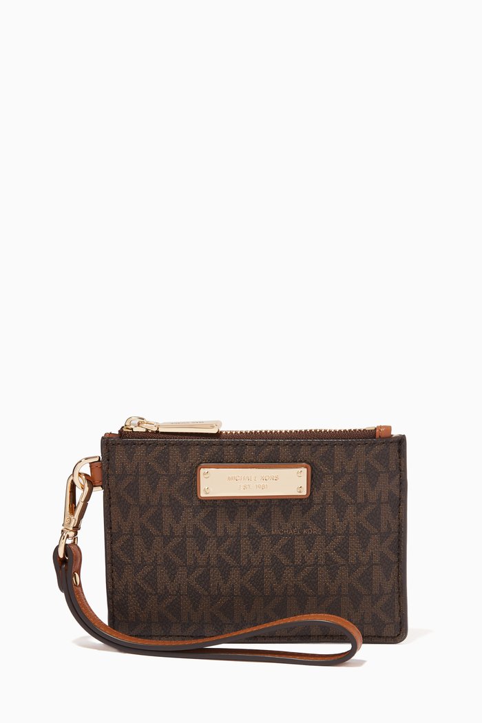 

Coin Wallet in Logo Canvas, Brown