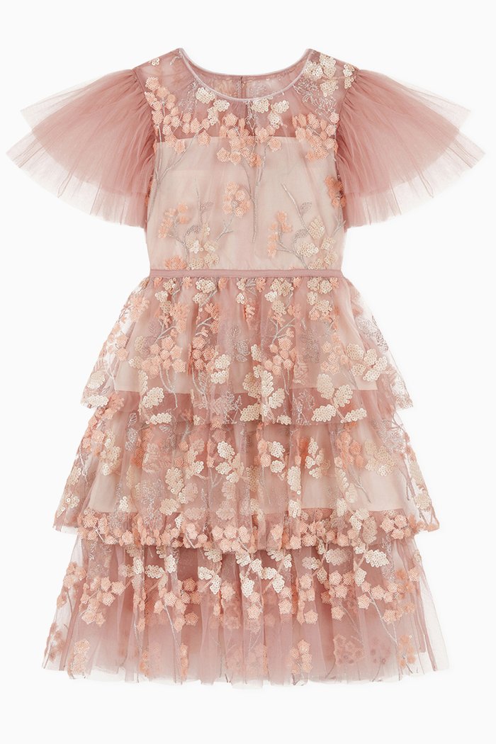 

Flower Sequin Midi Dress, Pink