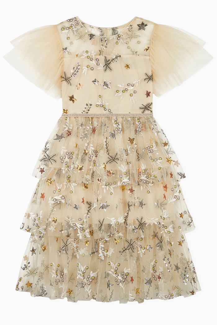 

Star Midi Dress in Mesh, Neutral