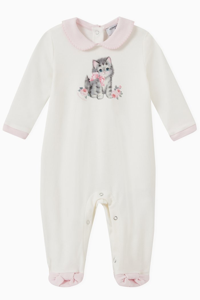 

Cat Print Pyjamas in Cotton, Neutral