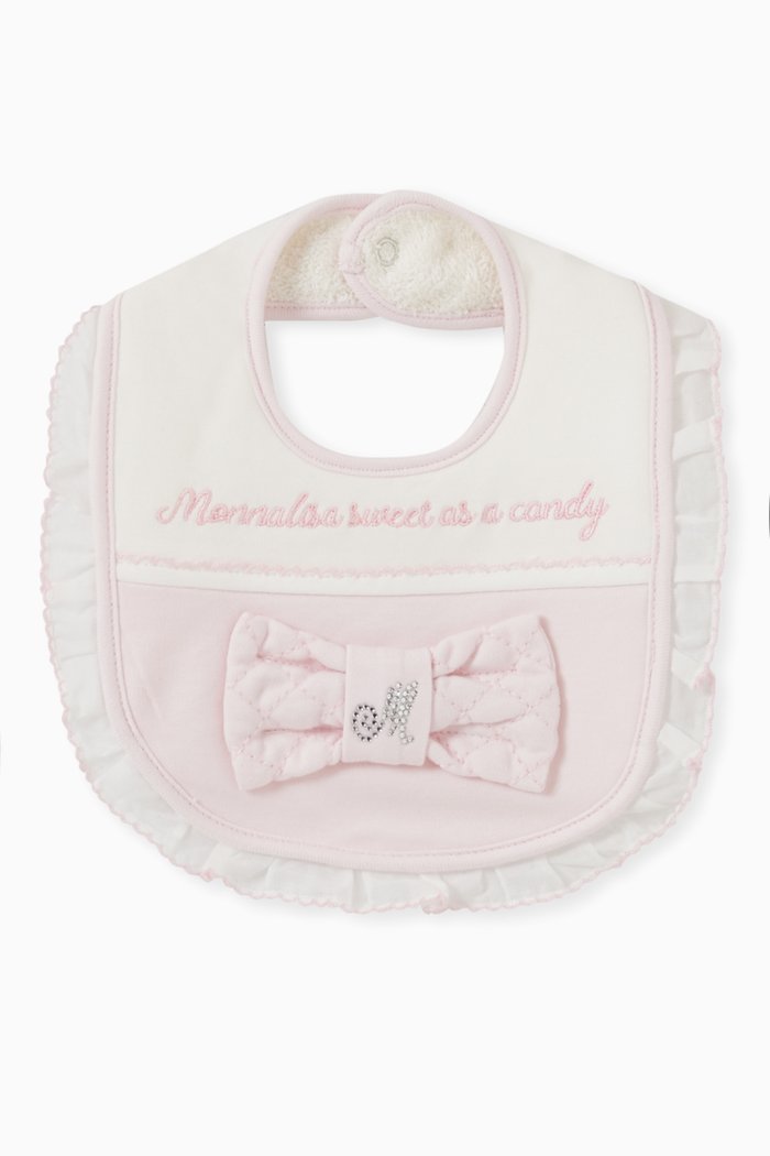 

Bow Bib in Pima Cotton Jersey, Pink