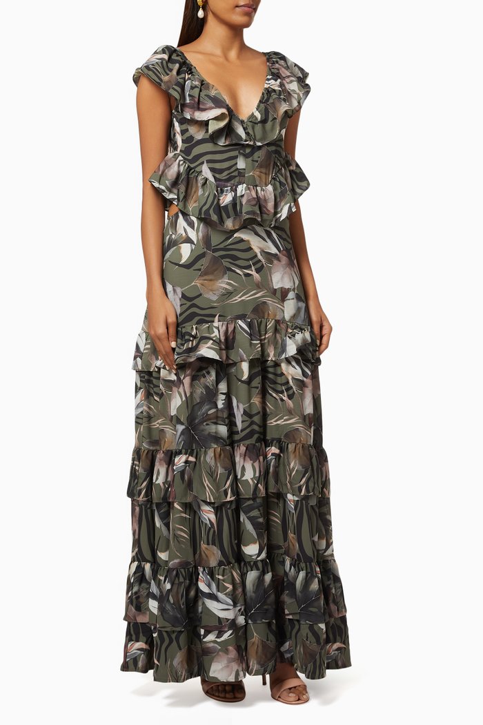 

Lulu Maxi Dress in Crepe, Green