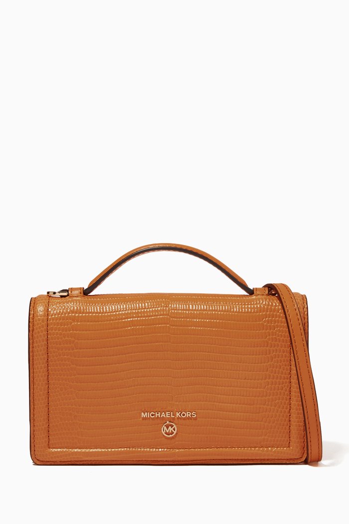 

Small Jet Set Smartphone Crossbody Bag in Lizard Embossed Leather, Yellow