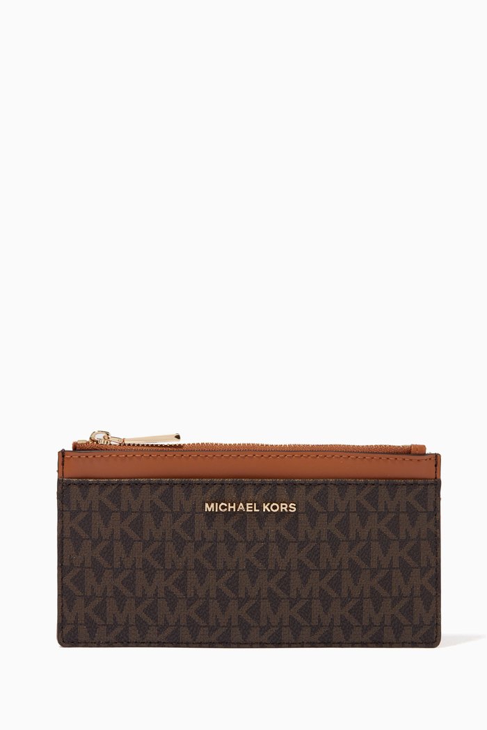 

Large Card Case in Logo Canvas, Brown