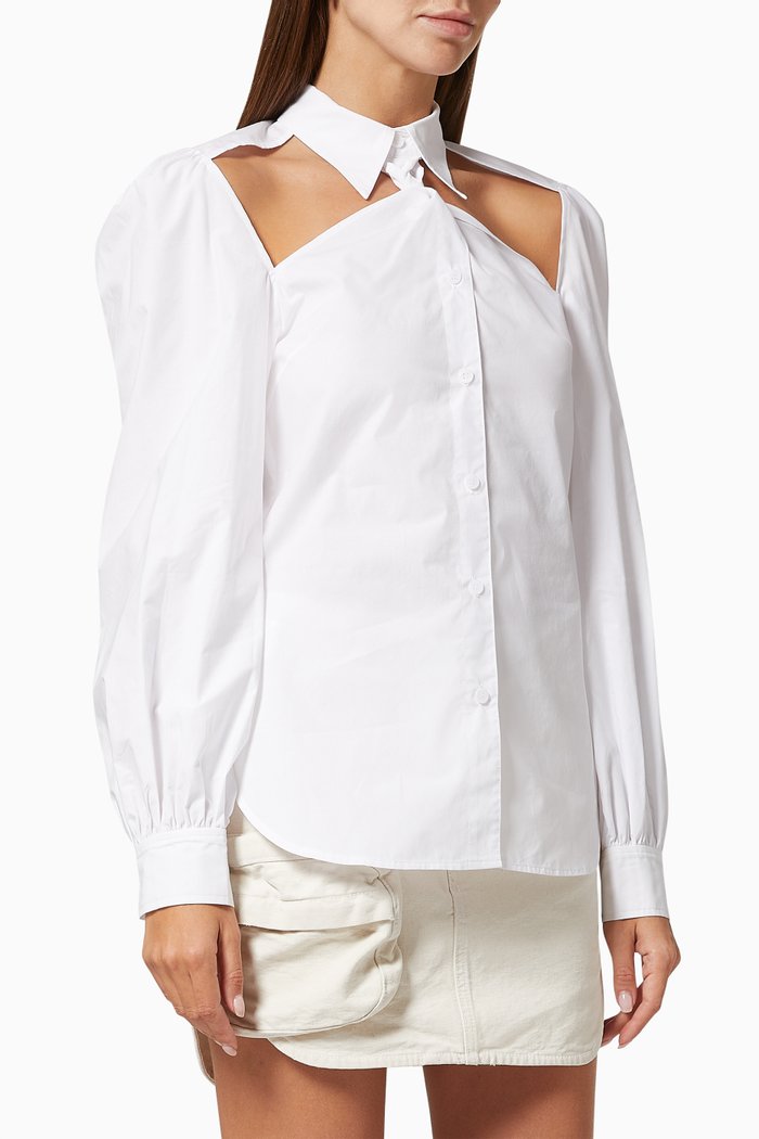 

Front Cut-out Shirt in Cotton, White