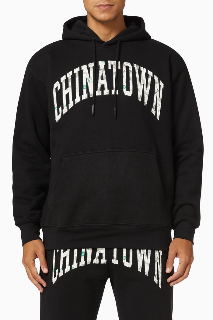 

Money Arc Hoodie in Cotton Jersey, Black