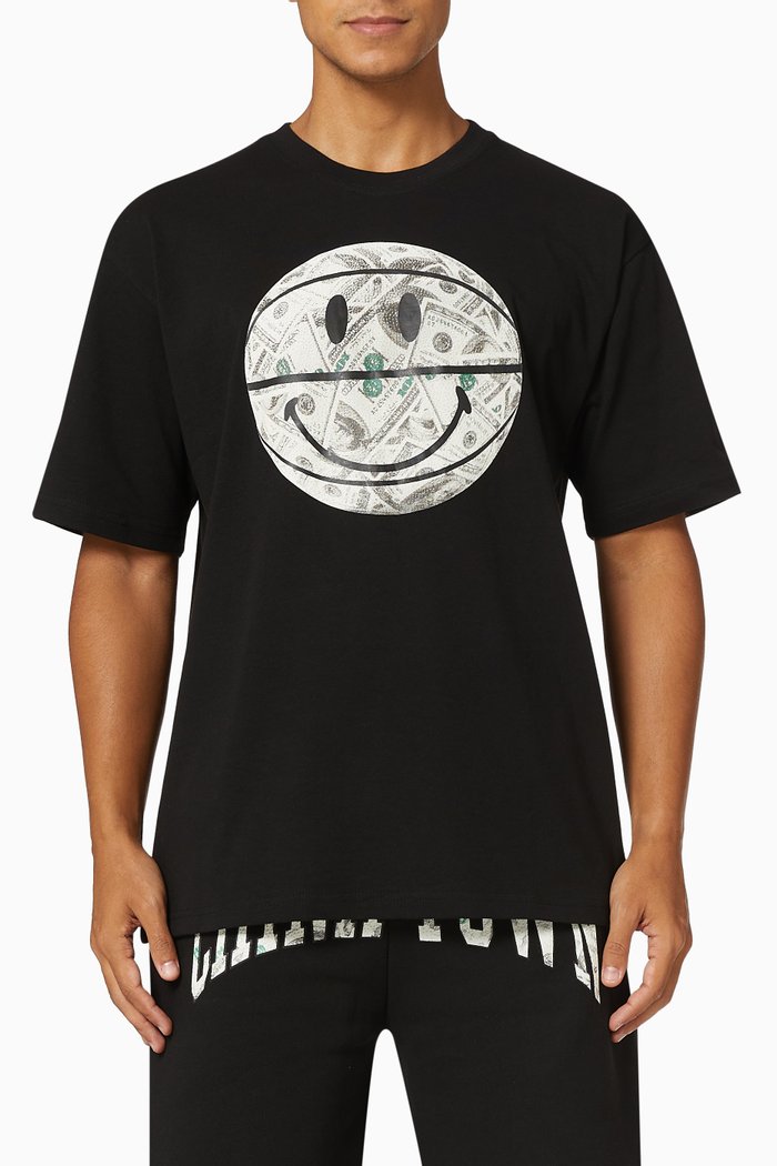

Smiley Money Ball T-shirt in Cotton Jersey, Black