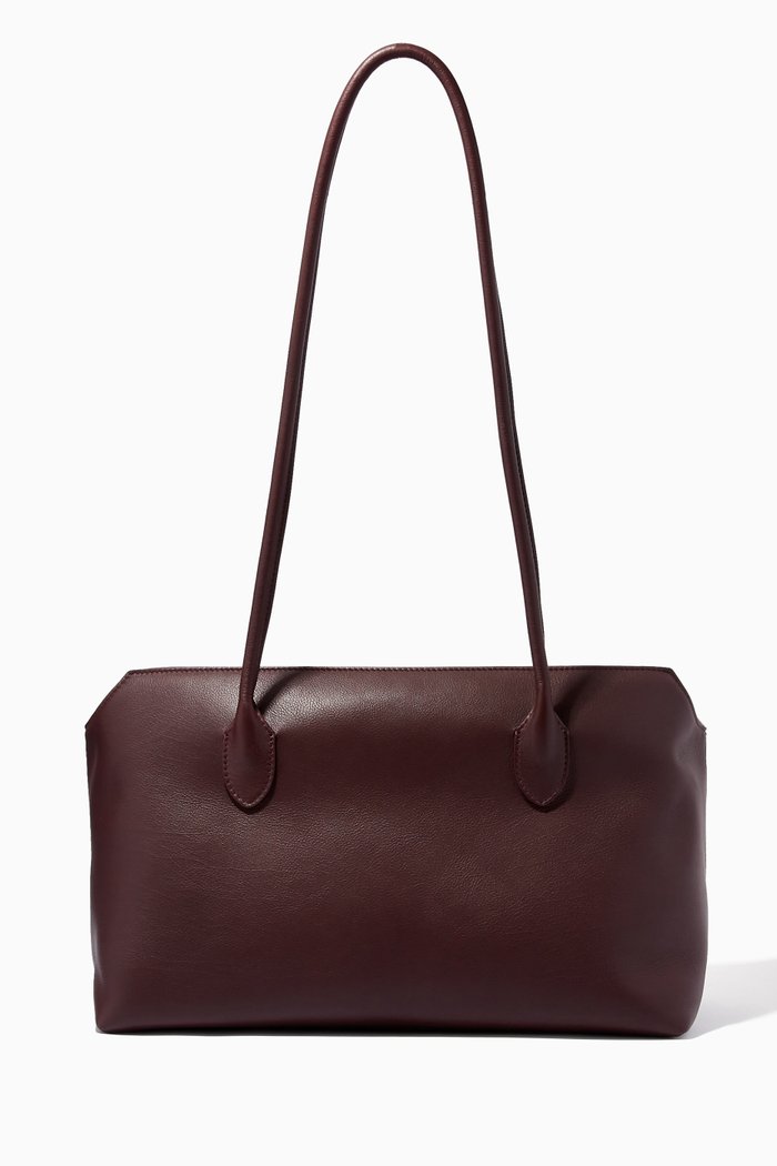 

Terrasse Shoulder Bag in Textured Leather, Burgundy