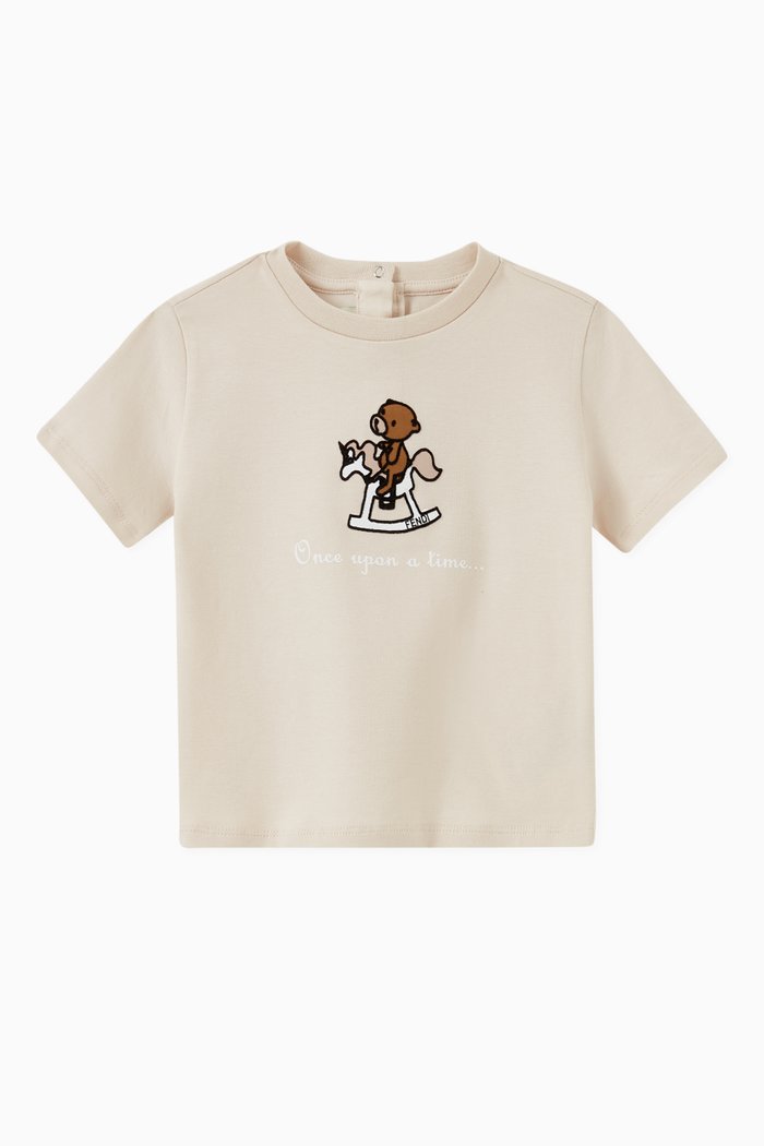 

Bear & Pony Print T-shirt in Cotton, Neutral