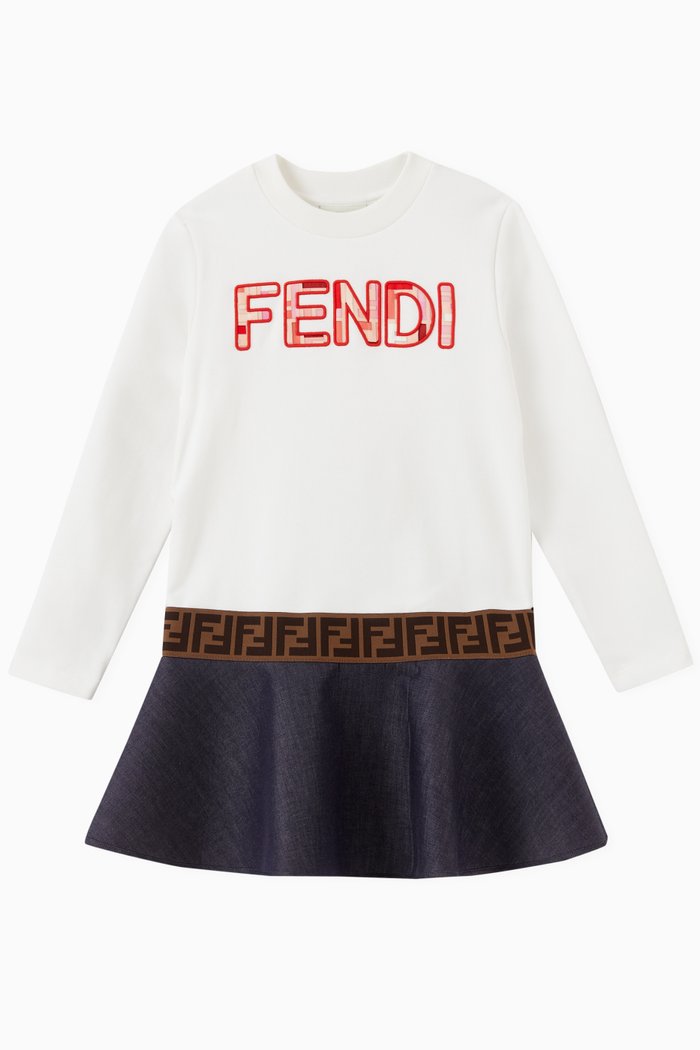

Logo Dress in Jersey, White
