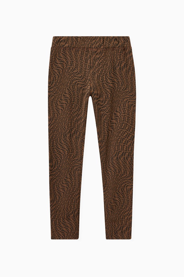 

FF Vertigo Motif Leggings in Cotton, Brown