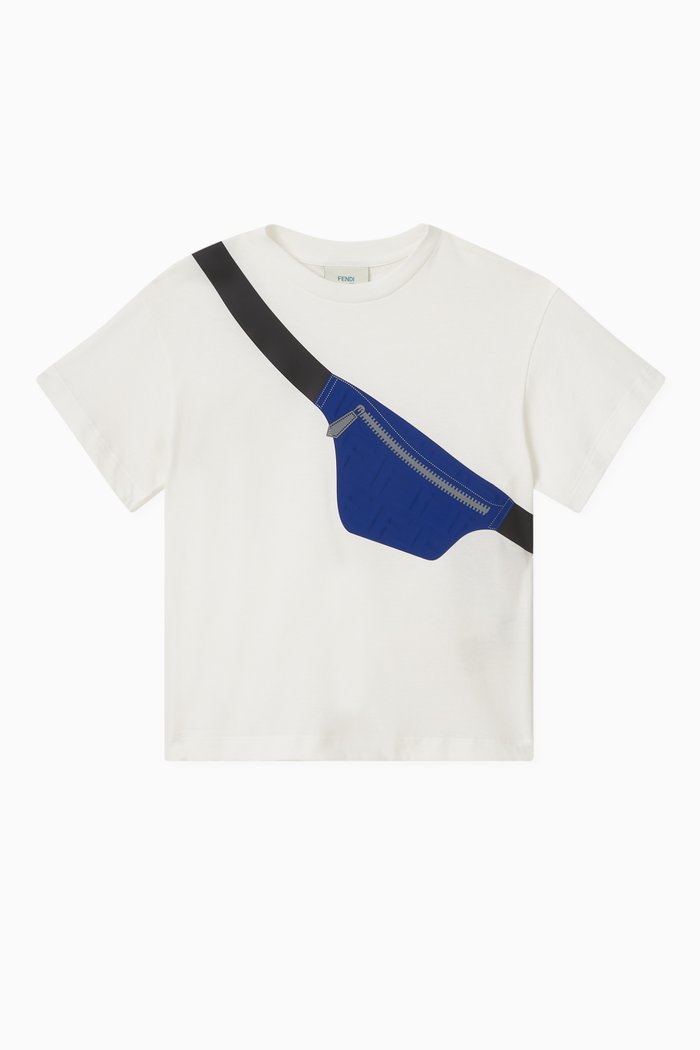 Waistbag-print T-shirt in Cotton, White
