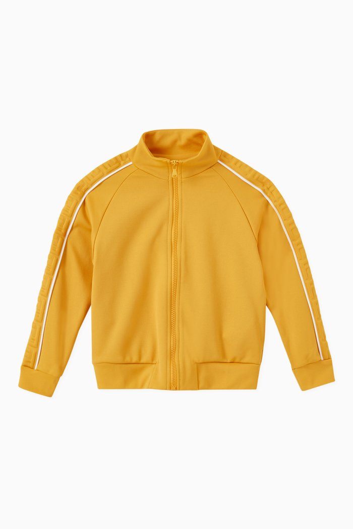 

FF Embossed Zip Jacket in Tech Fabric, Yellow