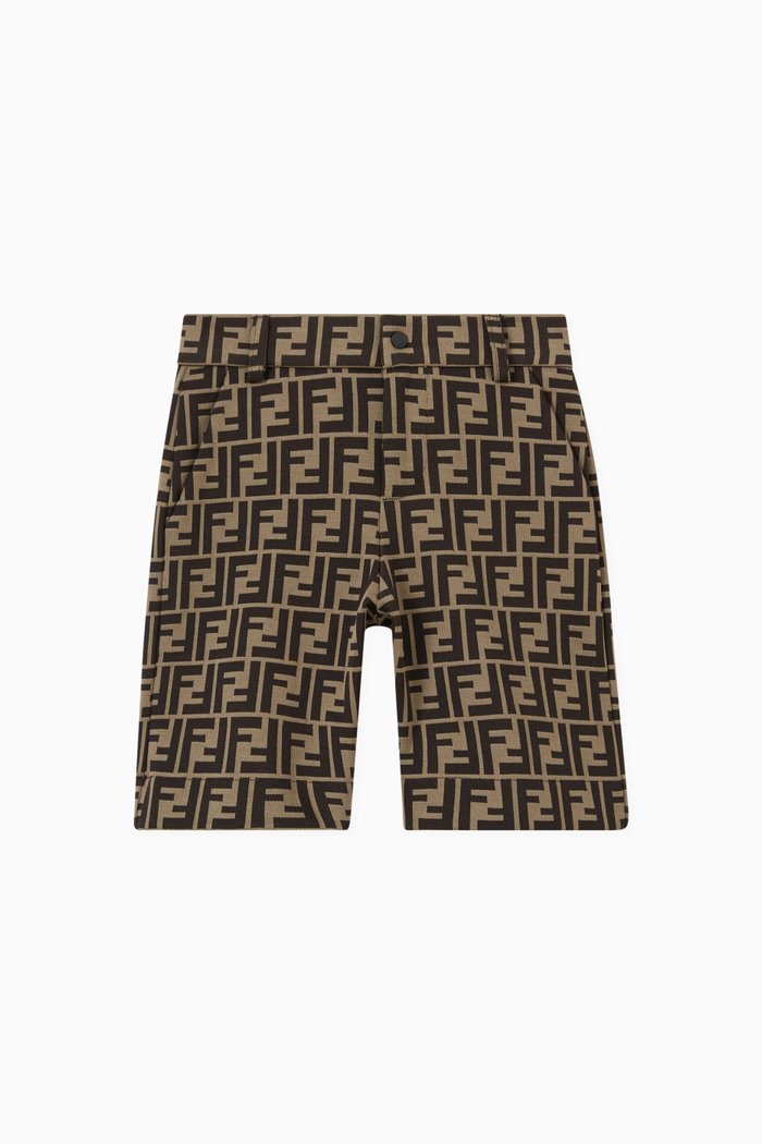 

Logo Shorts in Cotton, Brown