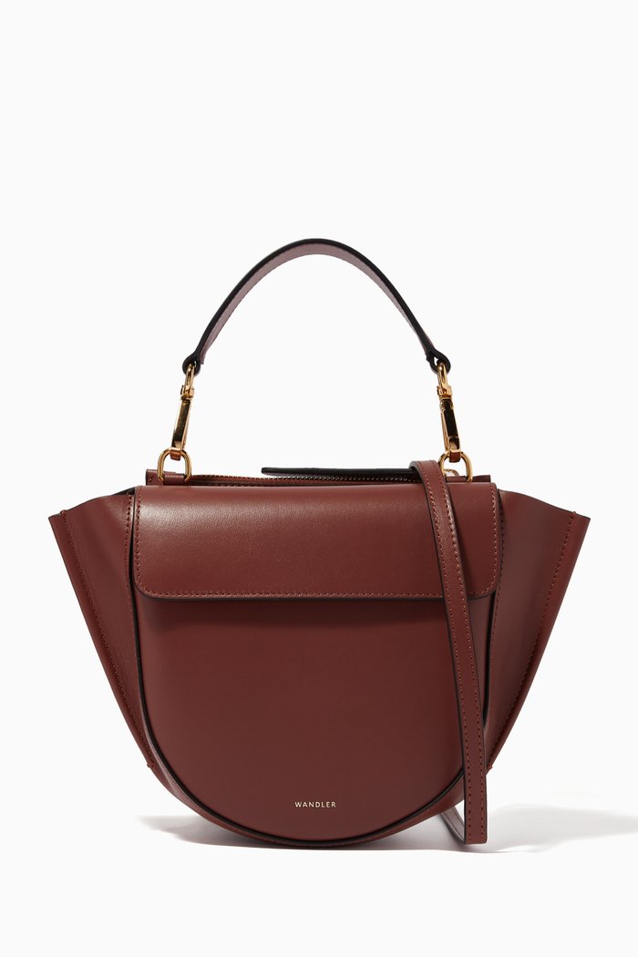 

Mini Hortensia Crossbody in Smooth Calf Leather, Brown