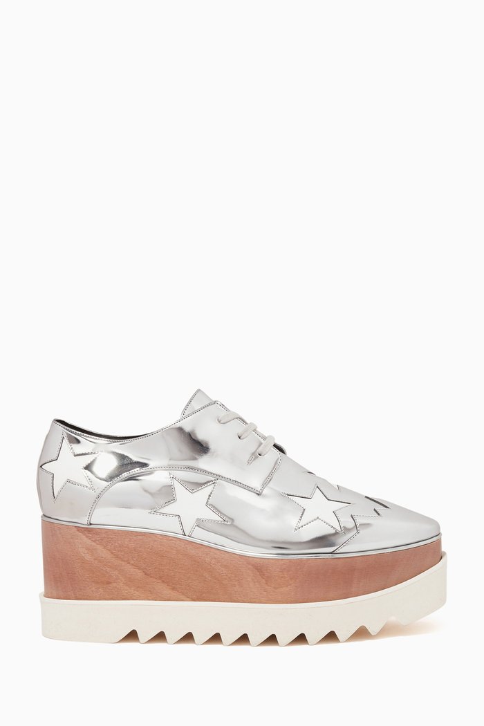 

Elyse Star Metallic Platforms in Alter Leather, Silver
