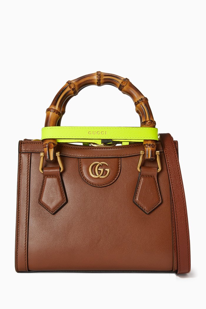

Diana Mini Tote Bag in Leather, Brown