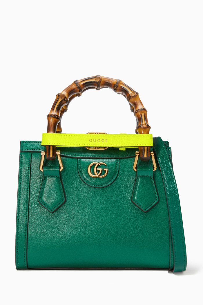 

Diana Mini Tote Bag in Leather, Green
