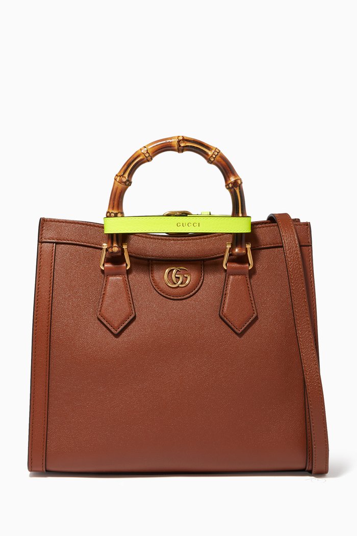 

Diana Small Tote Bag in Leather, Brown