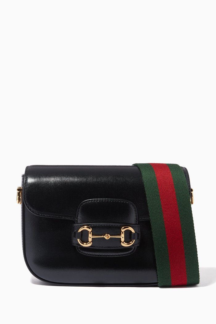 

Mini Horsebit 1955 Crossbody Bag in Leather, Black