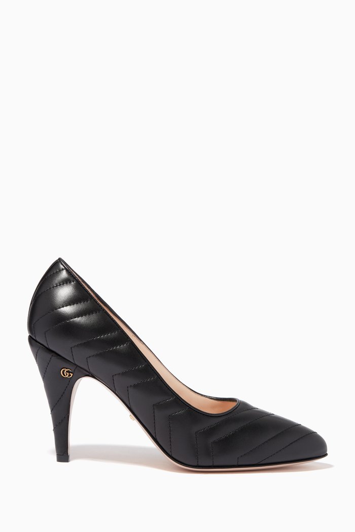 

Marmont Pumps in Matelassé Chevron Leather, Black