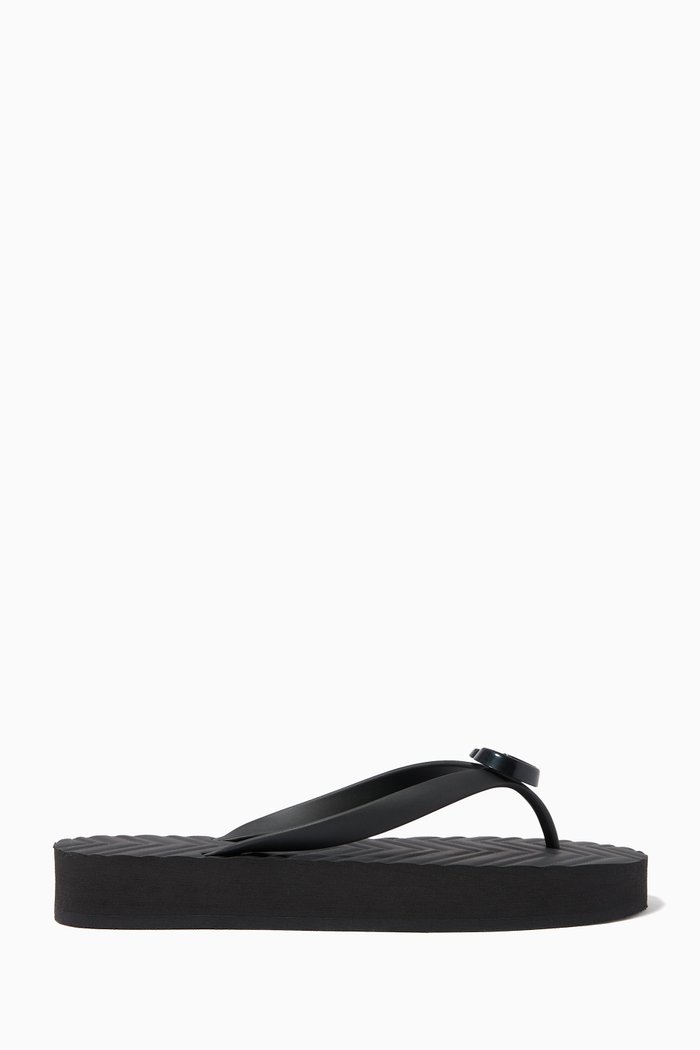 

Pascar Flip Flops in Chevron Rubber, Black