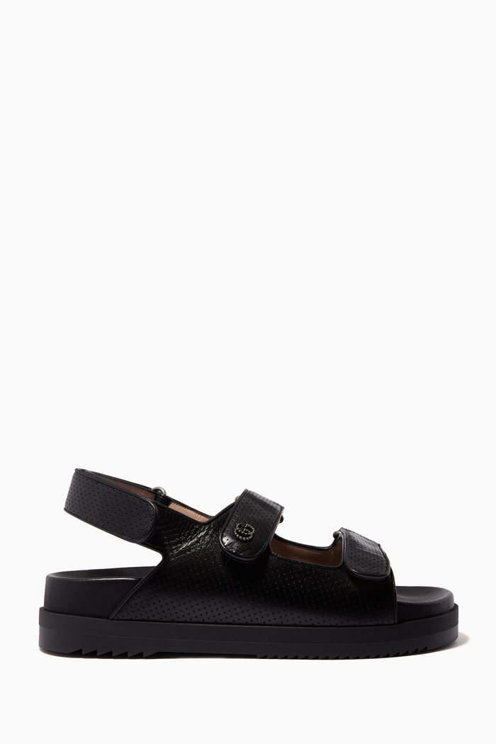 

Isla Sandals in Perforated Leather, Black