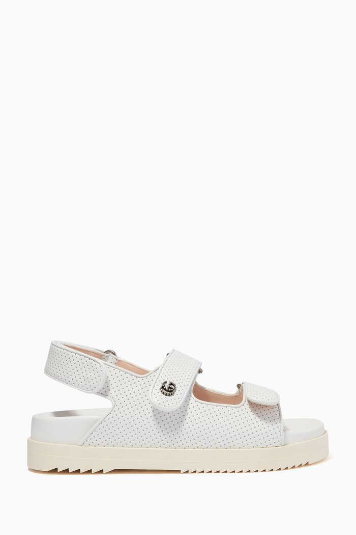 

Isla Sandals in Perforated Leather, White