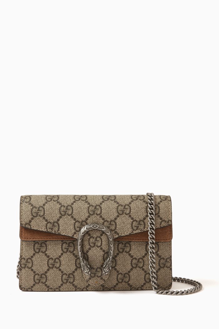 

Super Mini Dionysus Crossbody Bag in GG Supreme Canvas, Brown