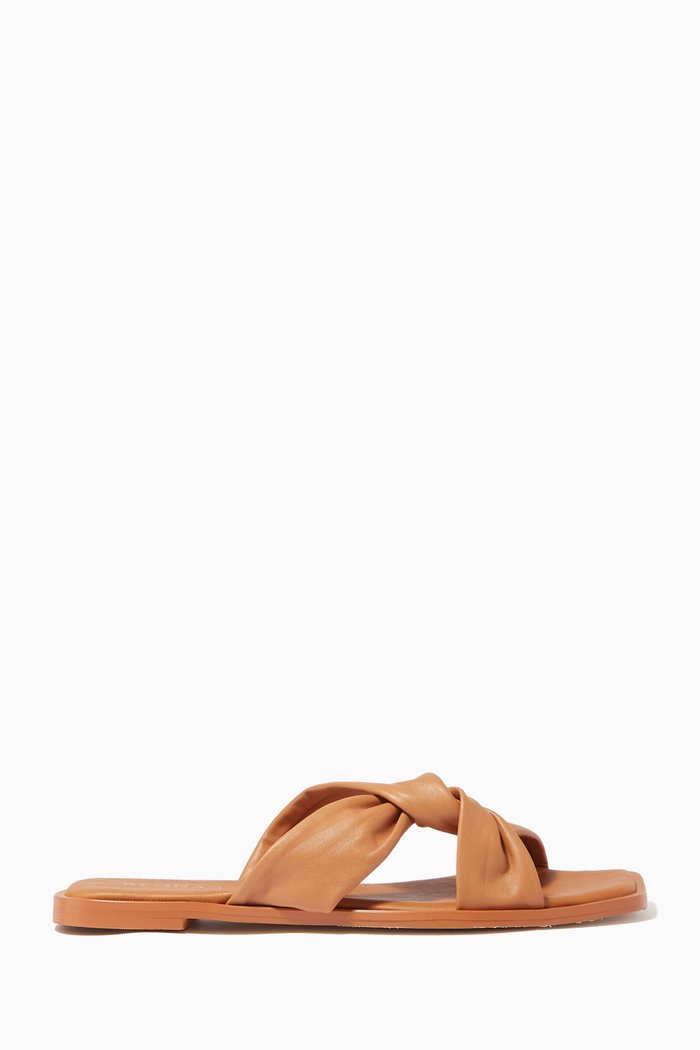 Nomad Twist Flats in Leather, Brown