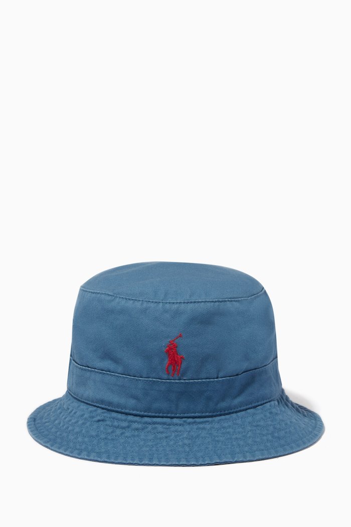 

Bucket Hat in Cotton Chino, Blue