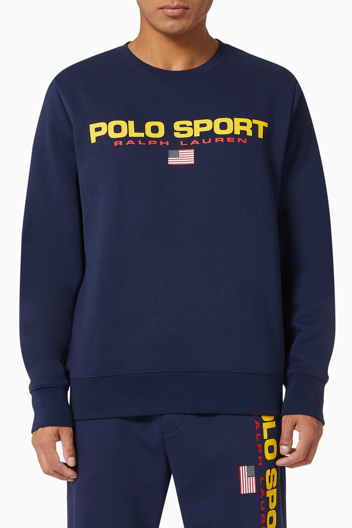 

Polo Sport Sweatshirt in Fleece Jersey, Blue