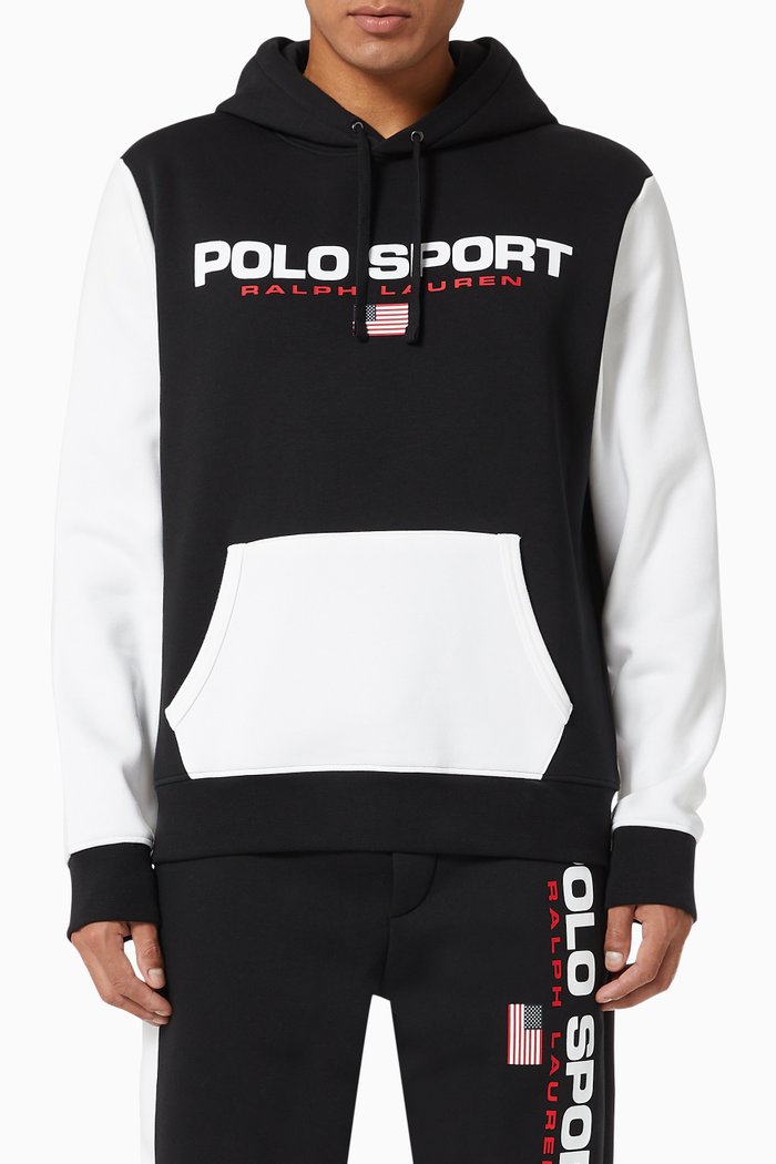 

Polo Sport Hoodie in Fleece Jersey, Black