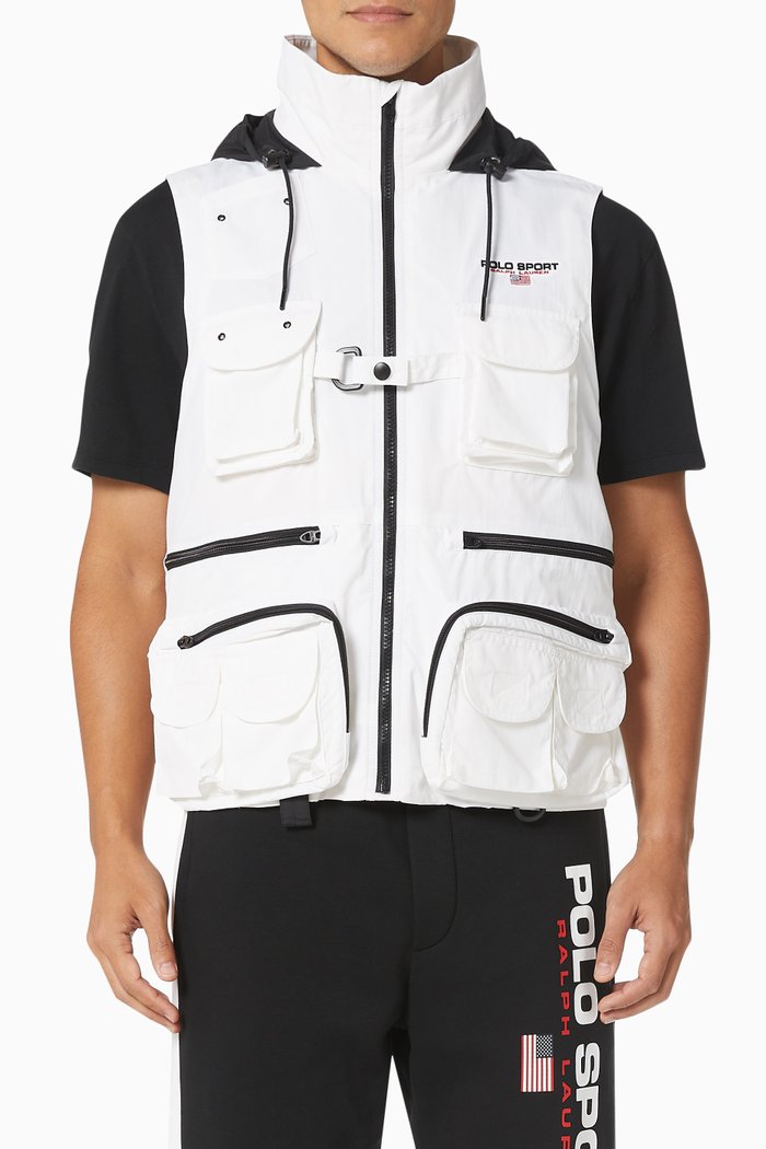 

Polo Sport Utility Gilet in Recycled Nylon, White