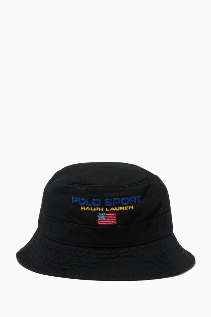 

Polo Sport Bucket Hat in Cotton Chino, Black
