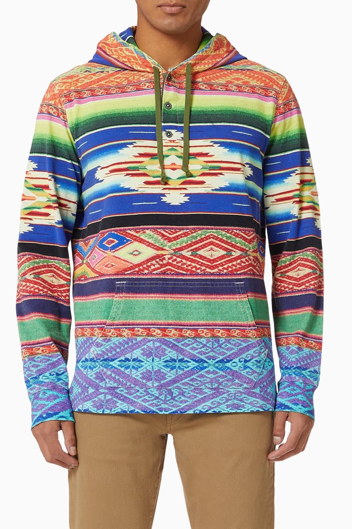 

Serape Hoodie in Cotton Mesh, Multicolour
