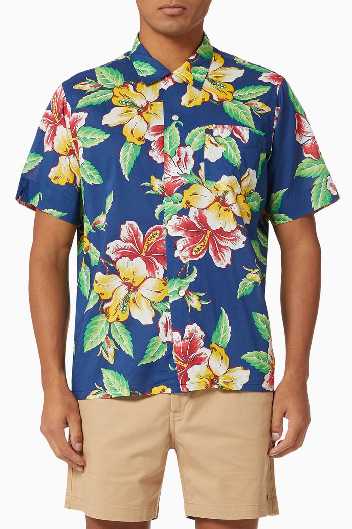 

Classic Fit Camp Shirt in Cotton, Multicolour