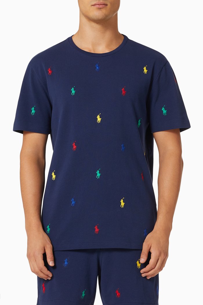 

Pony T-shirt in Cotton Mesh, Blue