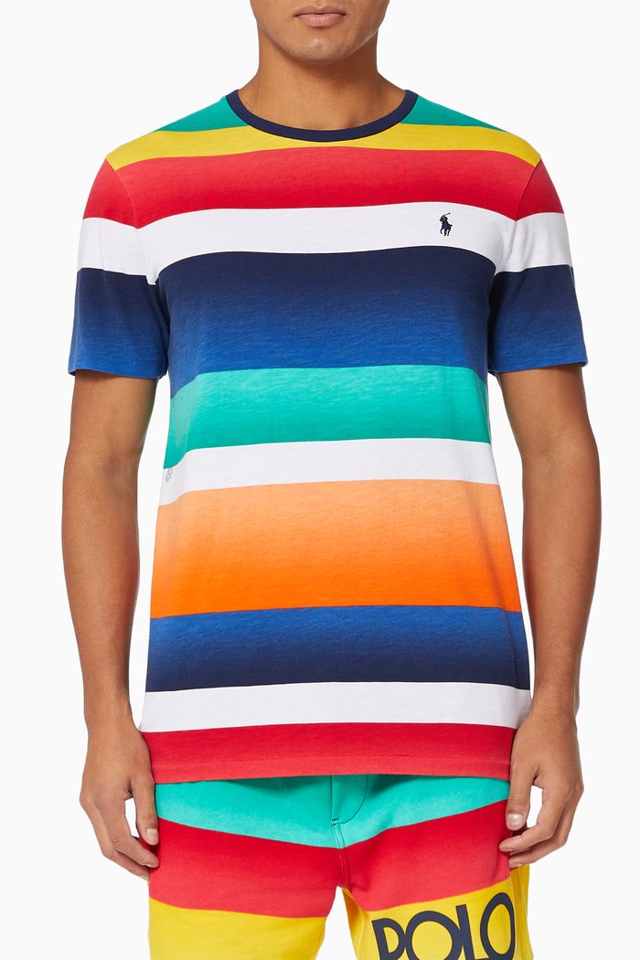 

Striped T-shirt in Cotton Jersey, Multicolour