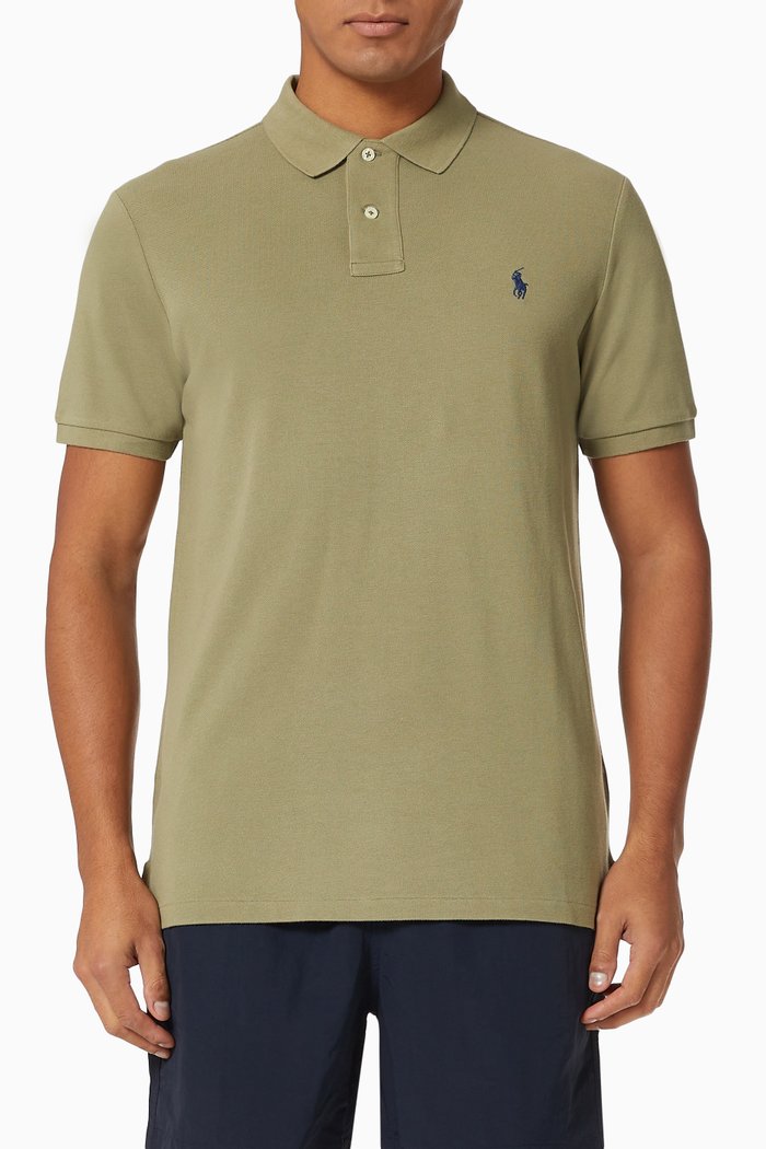 

Custom Slim Fit Polo Shirt in Cotton Mesh, Green