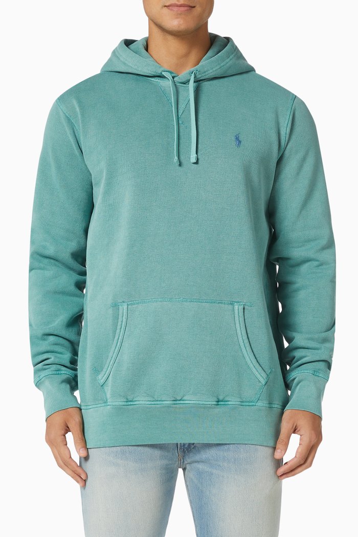 

RL Hoodie in Cotton Blend Fleece, Green