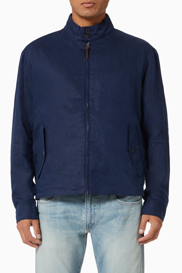

Windbraker Jacket in Linen, Blue