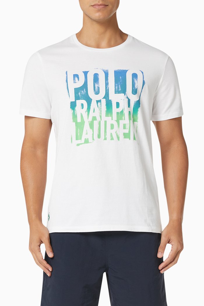 

Graphic Logo Print T-shirt in Cotton Jersey, White