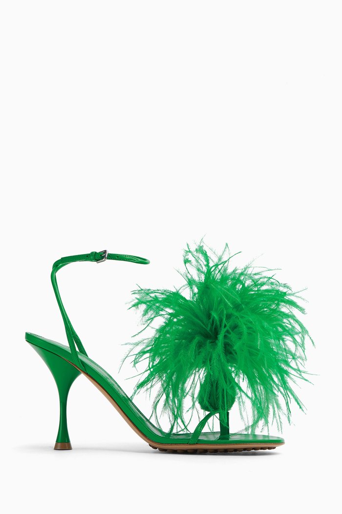 

Feather Dot Sandals in Nappa, Green