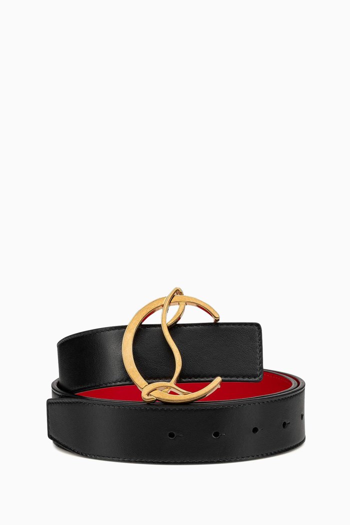 

W CL Logo Belt 35 in Leather, Black