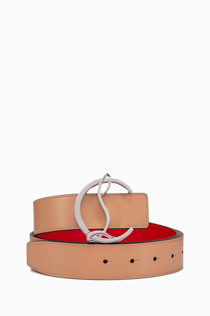 

W CL Logo Belt 35 in Leather, Neutral