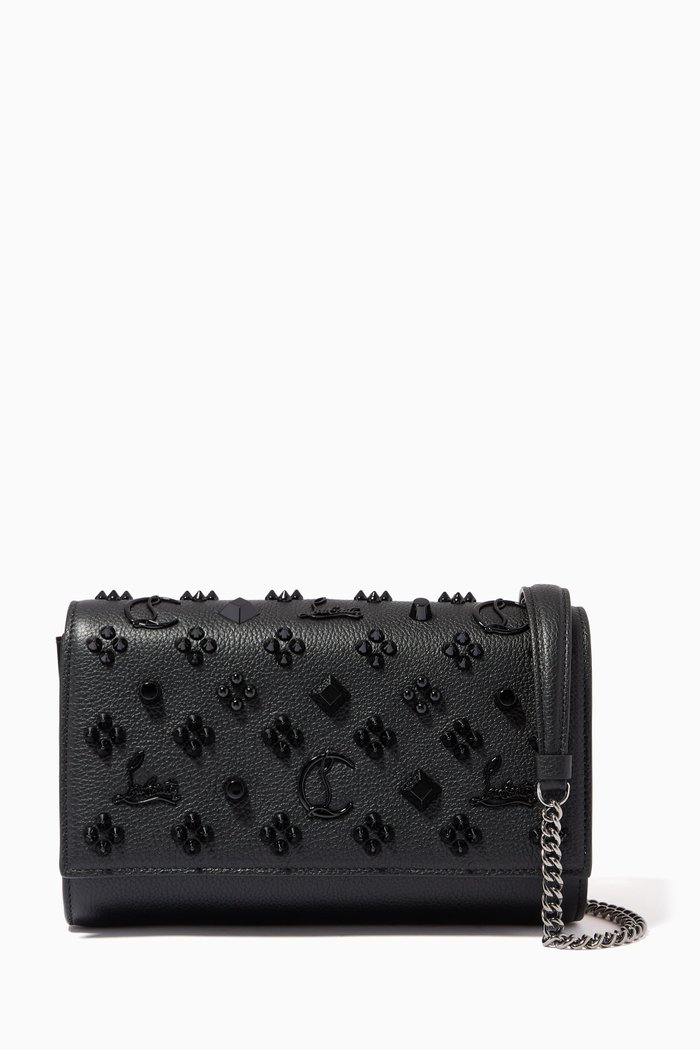 

Paloma Clutch in Textured Leather, Black