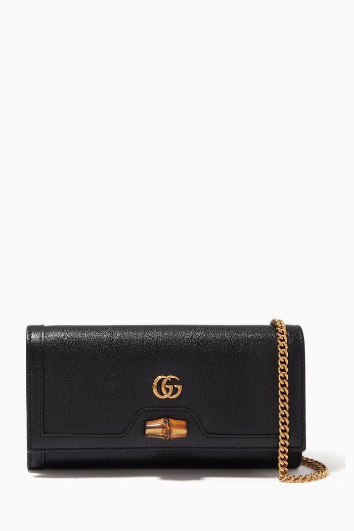 

Gucci Diana Chain Wallet in Leather, Black