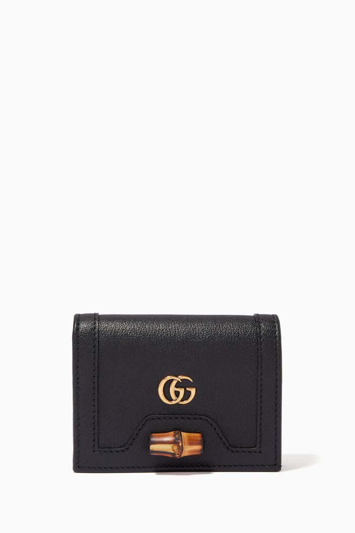 

Gucci Diana Card Case Wallet in Leather, Black