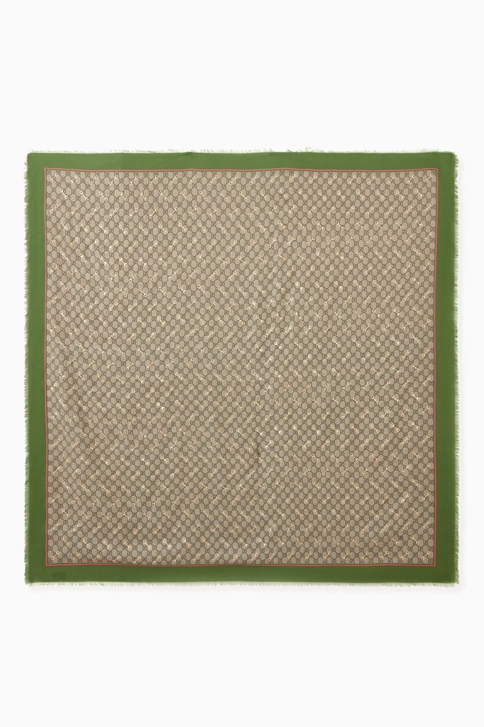 Horsebit Scarf in GG Modal Silk, Green